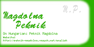 magdolna peknik business card